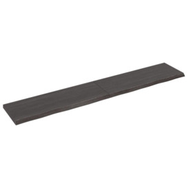 Table Top Dark Grey 220x40x(2-4) cm Treated Solid Wood Oak - thumbnail 2