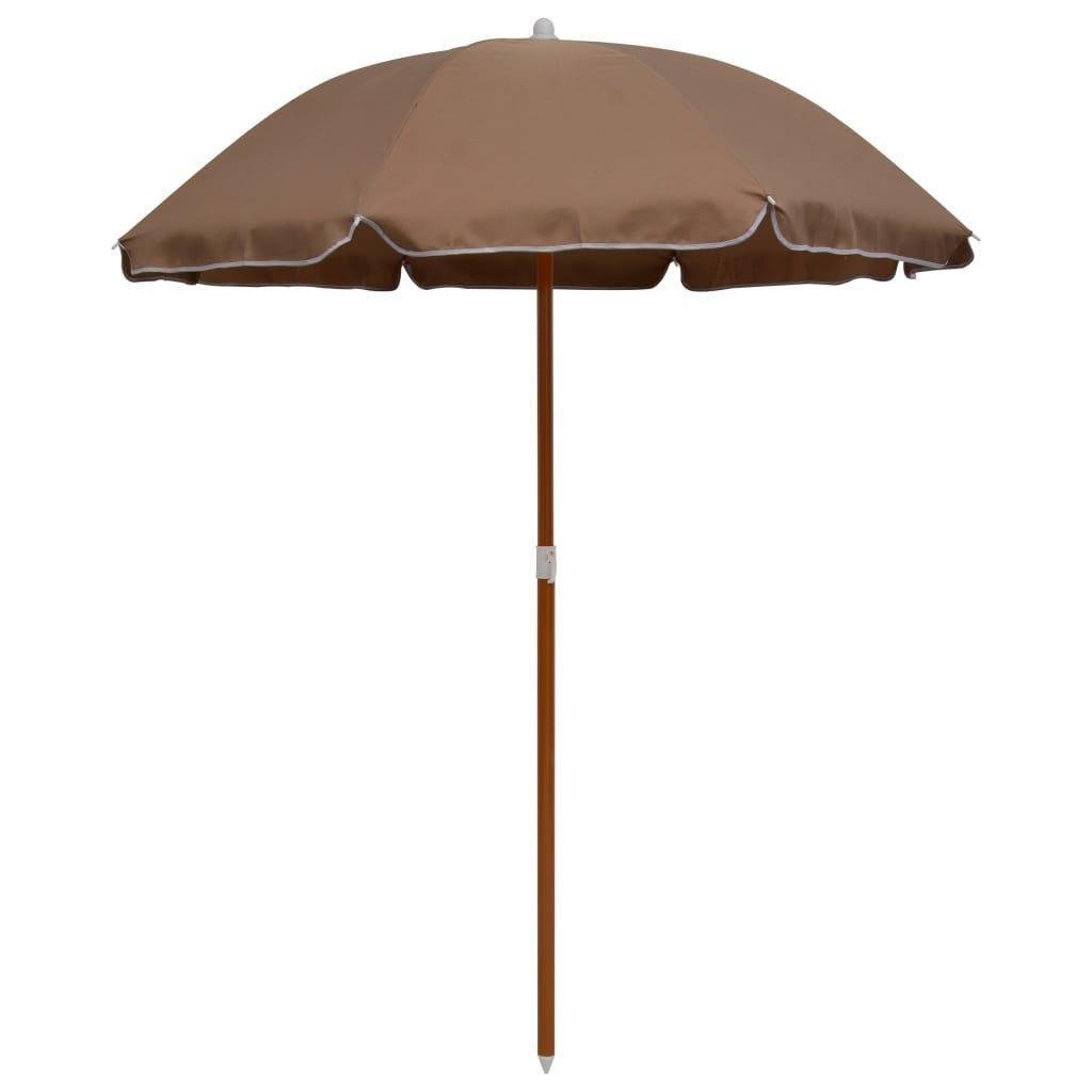 Parasol with Steel Pole 180 cm Taupe - image 1