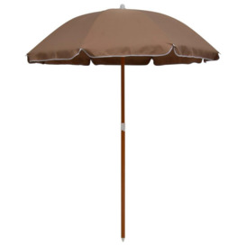 Parasol with Steel Pole 180 cm Taupe - thumbnail 1