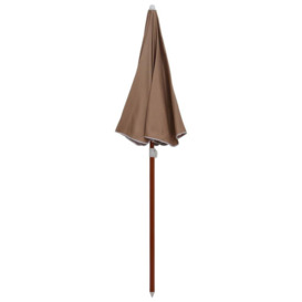 Parasol with Steel Pole 180 cm Taupe - thumbnail 2