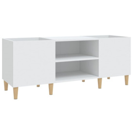 Record Cabinet White 121x38x48 cm Engineered Wood - thumbnail 2