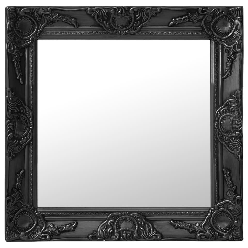 Wall Mirror Baroque Style 50x50 cm Black - image 1