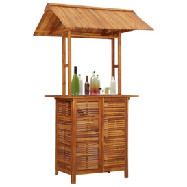Outdoor Bar Table with Rooftop 113x106x217 cm Solid Acacia Wood - thumbnail 1