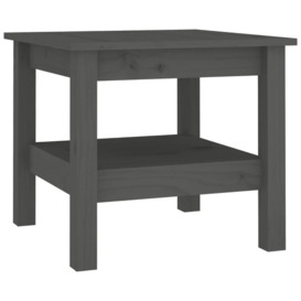 Coffee Table Grey 45x45x40 cm Solid Wood Pine - thumbnail 2
