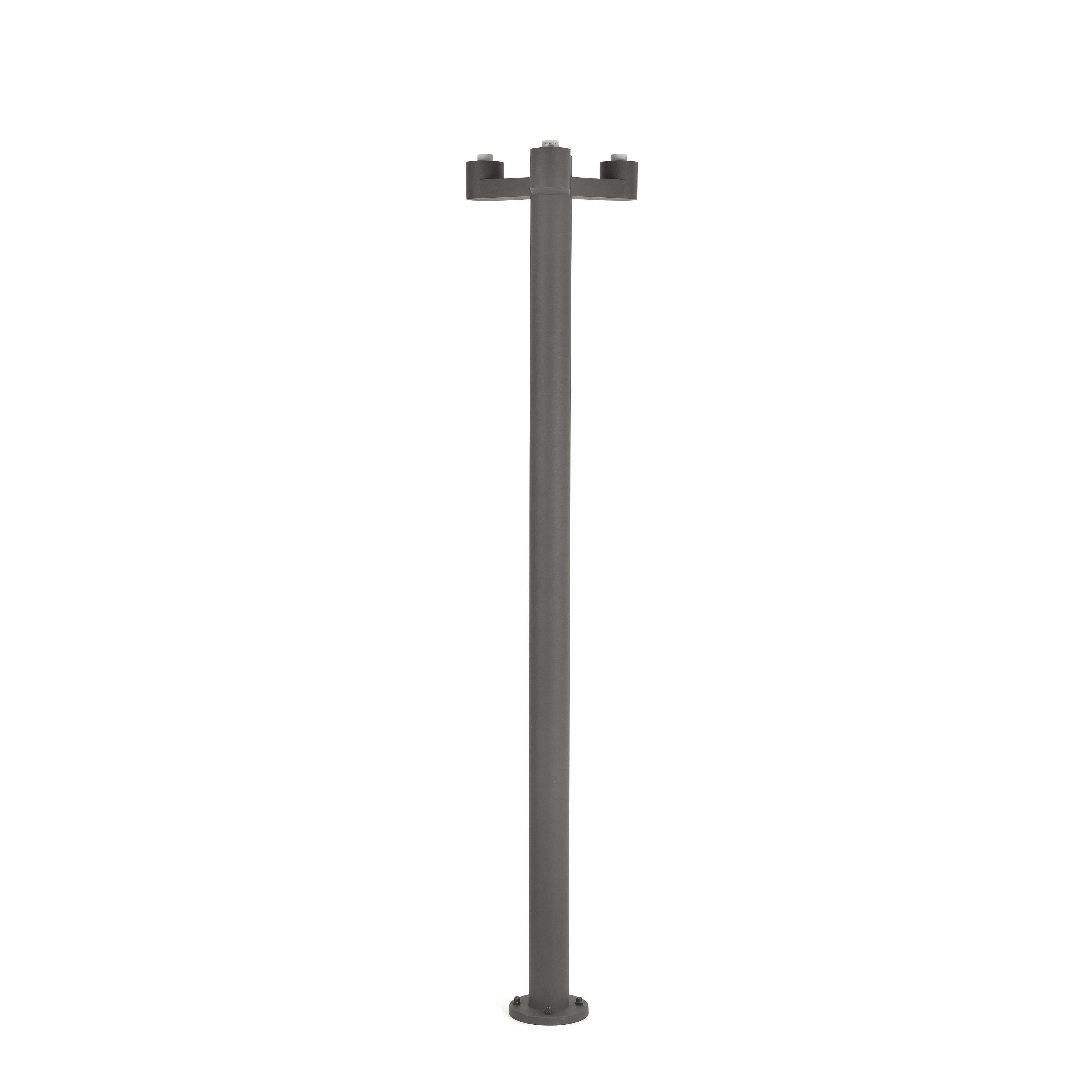 Structure 3 Light Outdoor Lamp Post Dark Grey Base Only IP44 E27 - image 1
