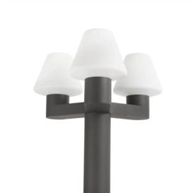 Structure 3 Light Outdoor Lamp Post Dark Grey Base Only IP44 E27 - thumbnail 2