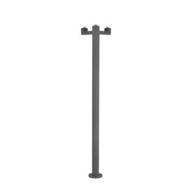 Structure 3 Light Outdoor Lamp Post Dark Grey Base Only IP44 E27 - thumbnail 1