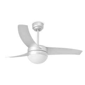 Easy 2 Light Small Ceiling Fan Grey with Light E27