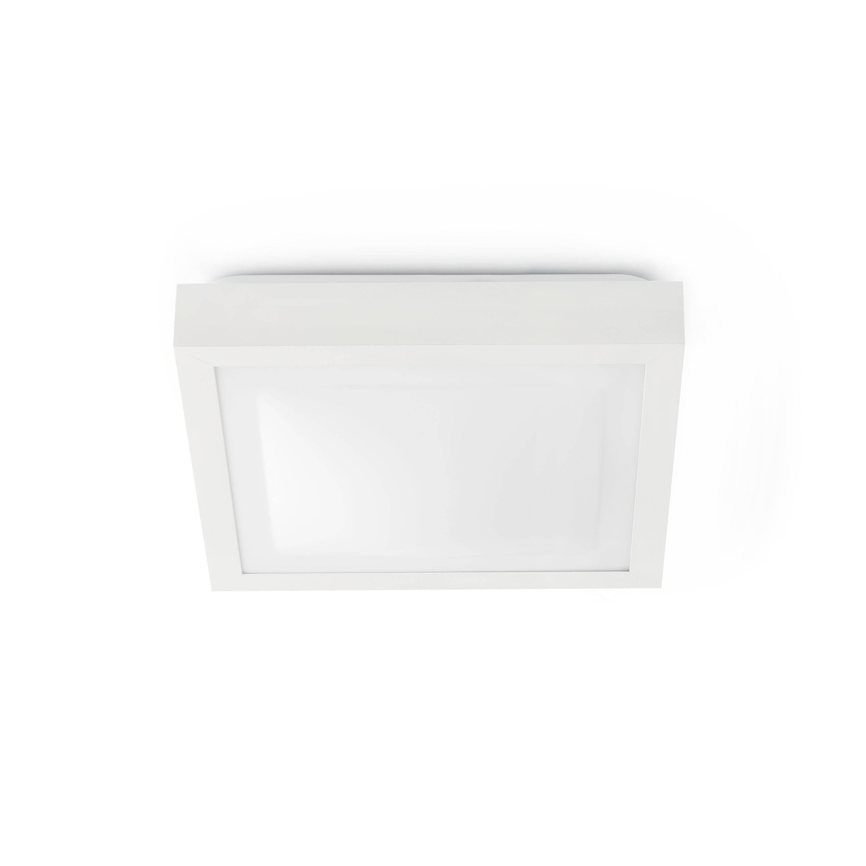 Tola 2 Light Medium Square Bathroom Flush Ceiling Light Aluminium White IP44 E27 - image 1