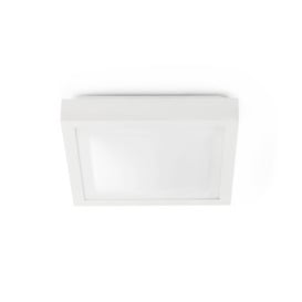 Tola 1 Light Small Square Bathroom Flush Ceiling Light White IP44 E27