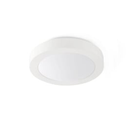 Logos 2 Light Medium Round Bathroom Flush Ceiling Light Aluminium White IP44 E27