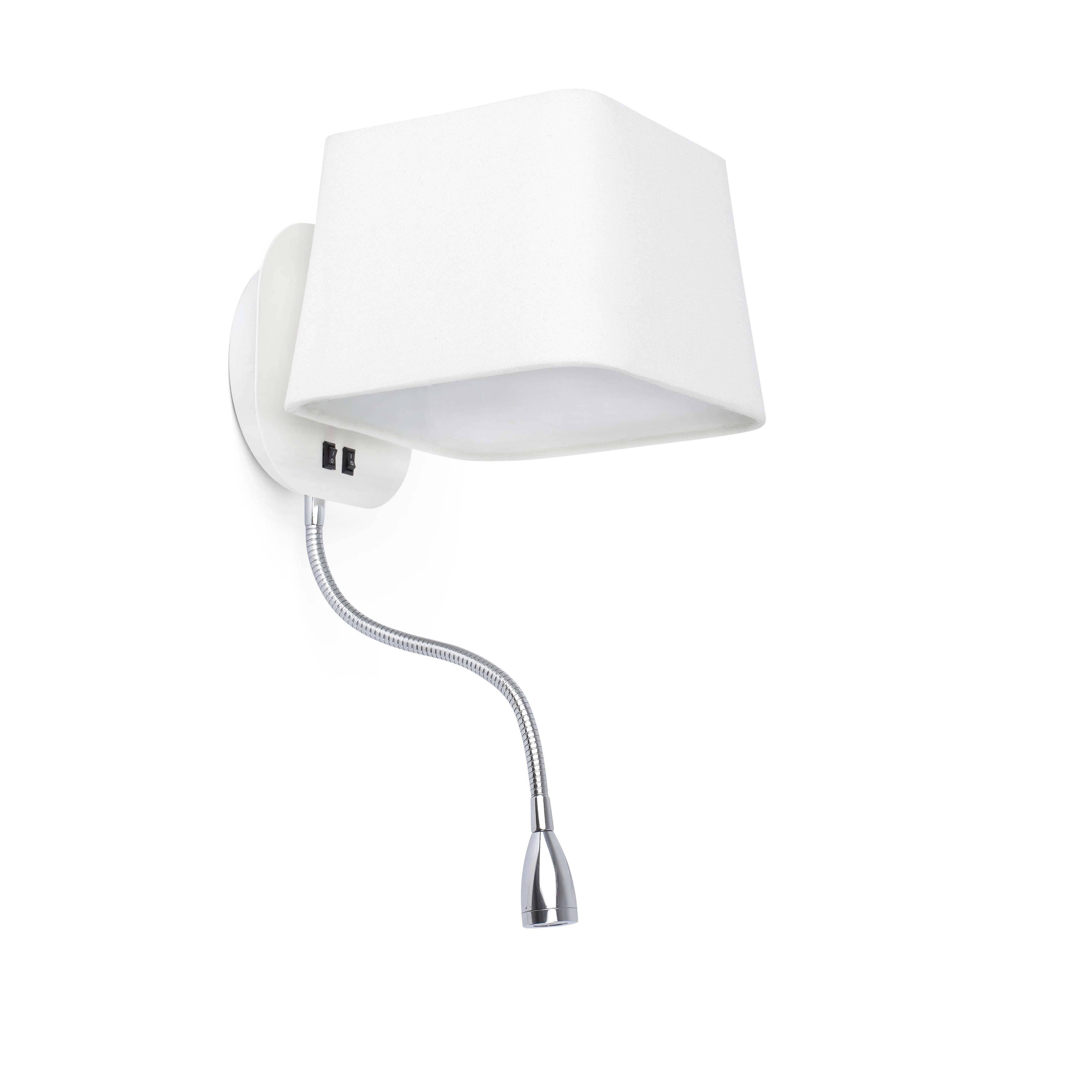 Sweet 1 Light Indoor Wall Light White with Reading Lamp E27 - image 1
