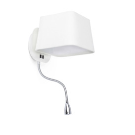 Sweet 1 Light Indoor Wall Light White with Reading Lamp E27
