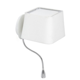 Sweet 1 Light Indoor Wall Light White with Reading Lamp E27 - thumbnail 2