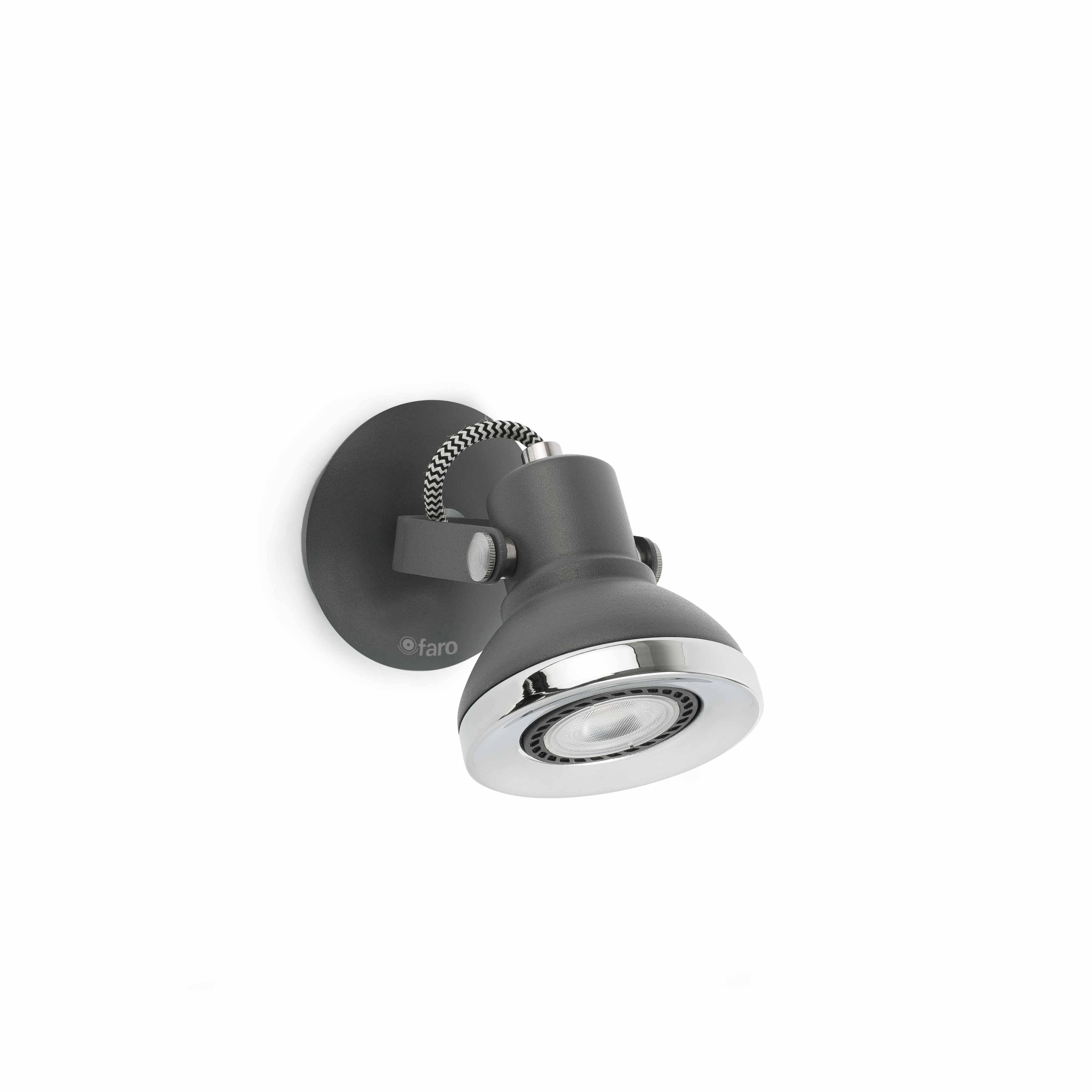 Ring 1 Light Indoor Adjustable Wall Spotlight Grey GU10 - image 1