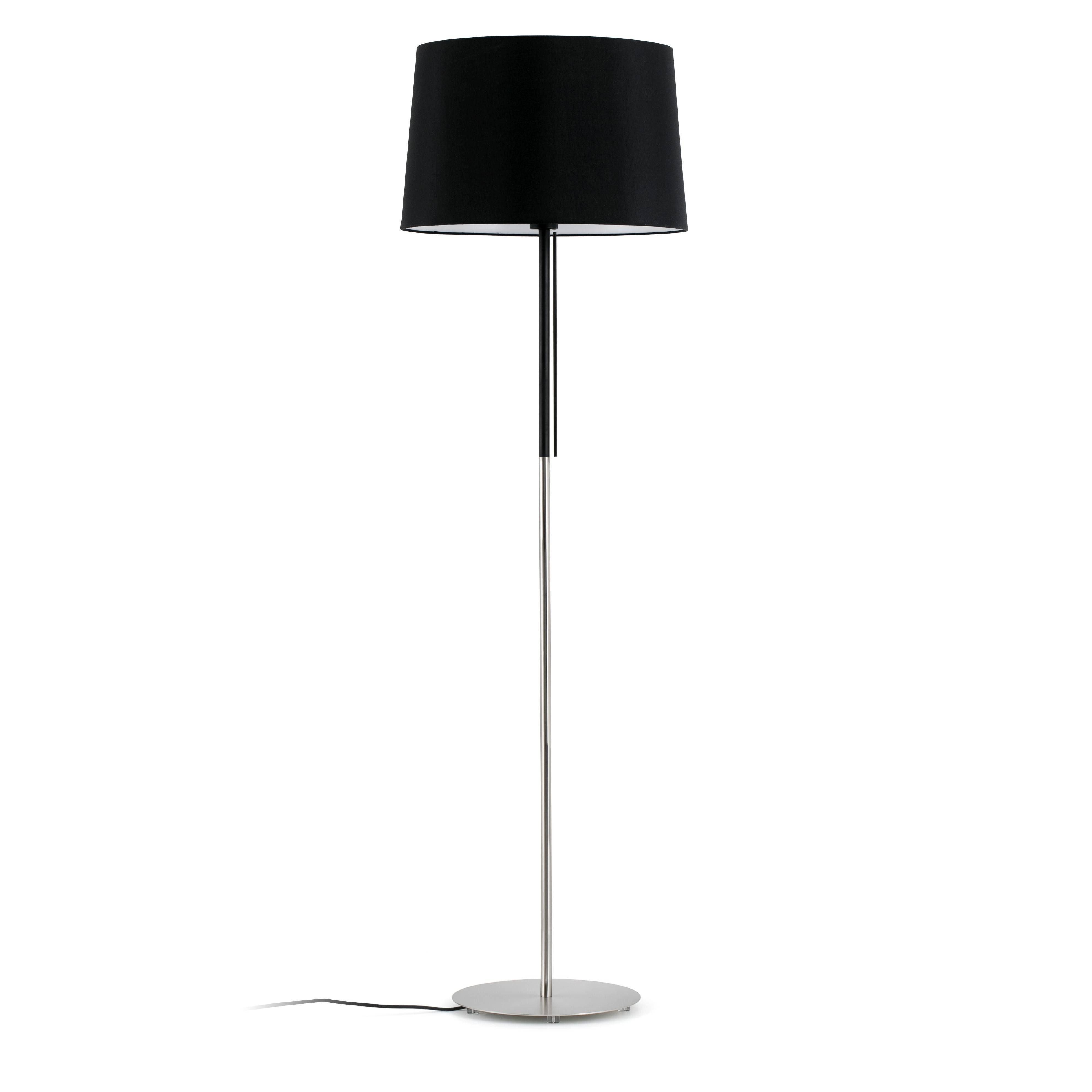 Volta 1 Light Floor Lamp Black Nickel E27 - image 1