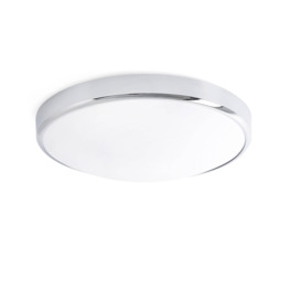 Kao LED Bathroom Flush Ceiling Light Chrome White IP44