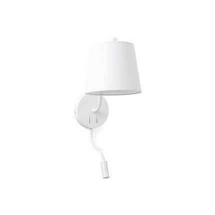 LED 1 Light Indoor Wall Light Reading Lamp White E27 - image 1