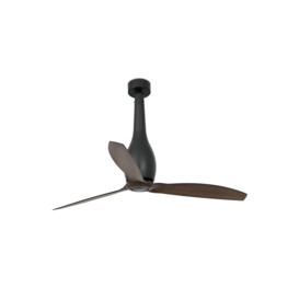 Eterfan Medium Ceiling Fan Wood Matt Black Optional LED Light Sold Separately