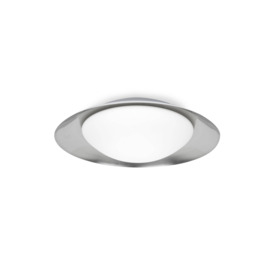 Side LED Indoor Medium Flush Wall Light White Nickel - thumbnail 1