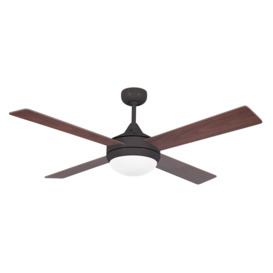 Icaria 2 Light Large Ceiling Fan Brown Mahogany with Light E27 - thumbnail 2
