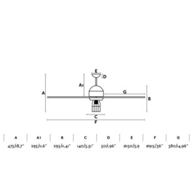 Chicago 1 Light Small Ceiling Fan Black Walnut with Light E27 - thumbnail 2