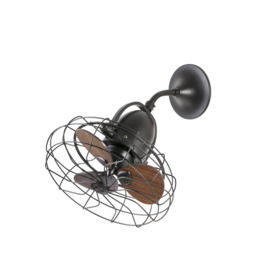 Keiki Small Wall Ceiling Fan Without Light Brown