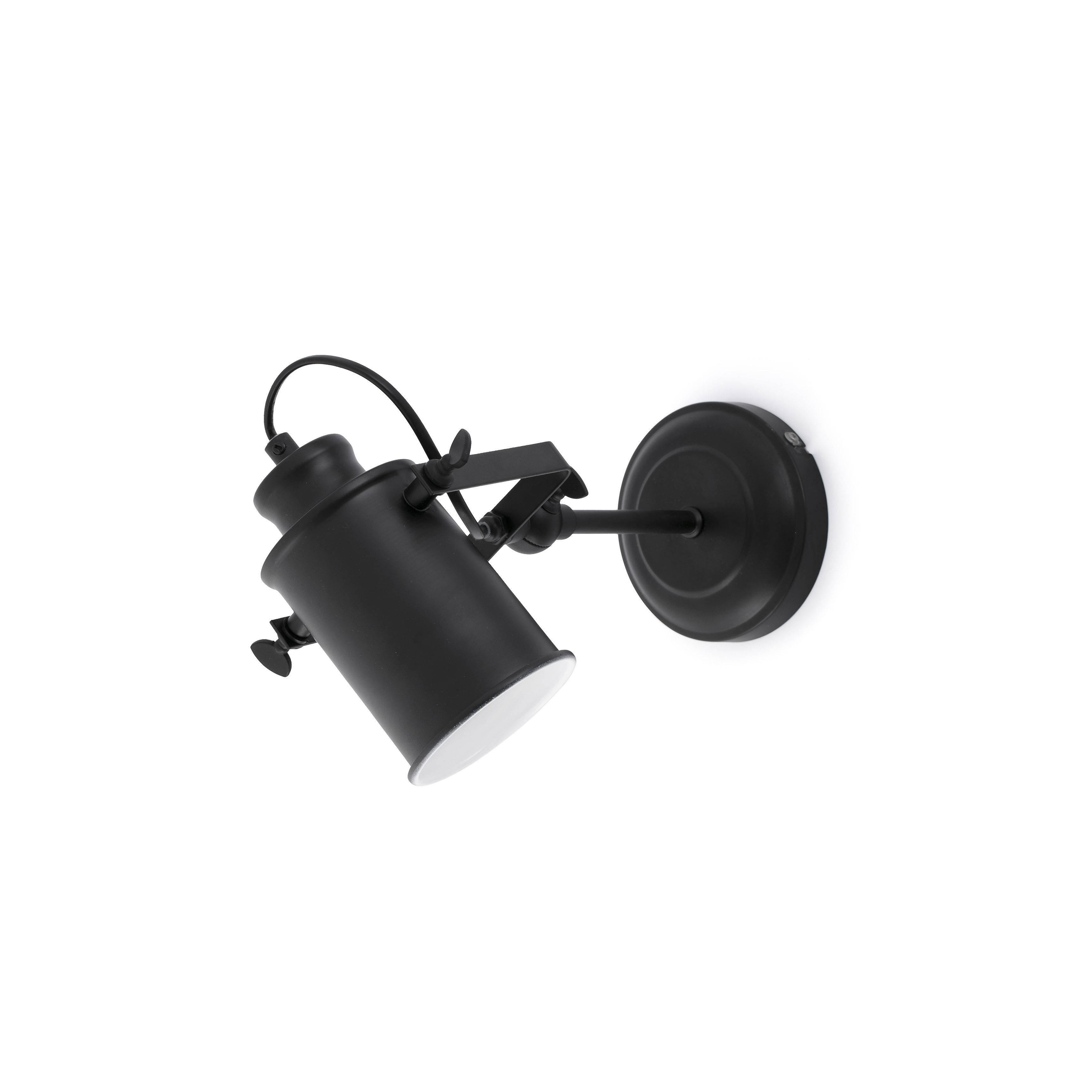 List 1 Light Indoor Adjustable Wall Spotlight Black E27 - image 1