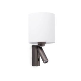 Rob 1 Light Indoor Wall Reading Light White with Shade E27