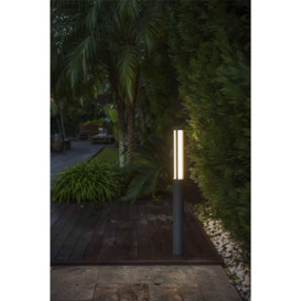 Logar LED Outdoor Tall Bollard Light Dark Grey IP54 - thumbnail 2