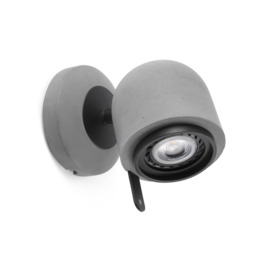 Stone 1 Light Indoor Adjustable Wall Spotlight Grey GU10