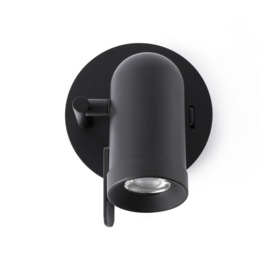 Orleans 1 Light Indoor Adjustable Wall Spotlight Black GU10