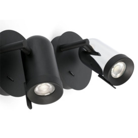 Orleans 1 Light Indoor Adjustable Wall Spotlight Chrome Black GU10 - thumbnail 2