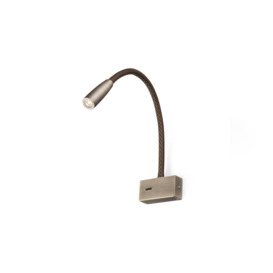 Lead Led Leather Bronze Reading Light 3W 3000K