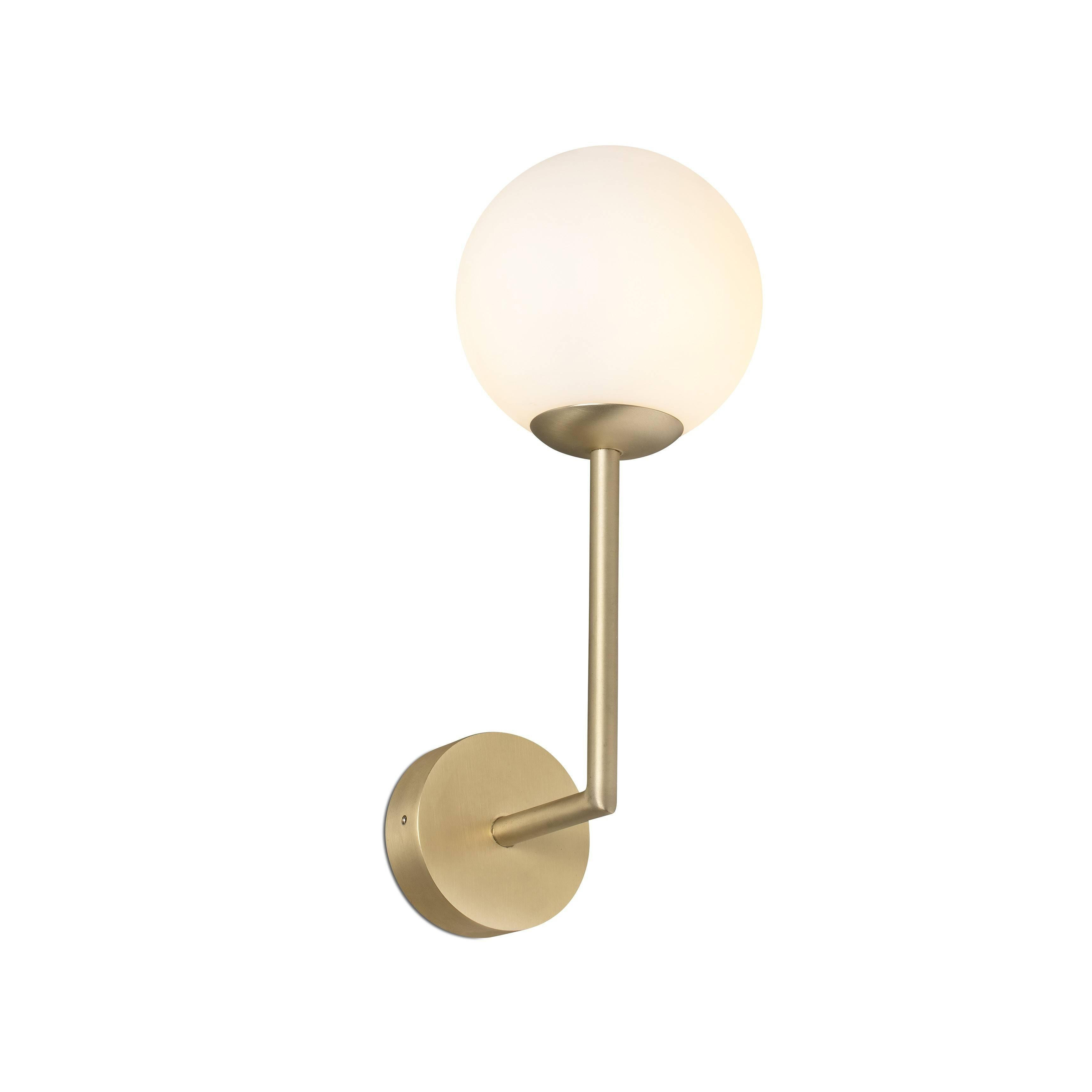 Gala Bathroom Globe Wall Lamp Satin Gold 1x g9 IP44 - image 1