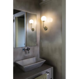 Gala Bathroom Globe Wall Lamp Satin Gold 1x g9 IP44 - thumbnail 2