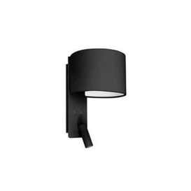 Fold Wall Light Black with Shade 1x E27 with Reading Light 3W
