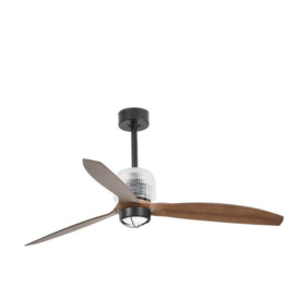 Deco LED Black Wood Ceiling Fan with DC Motor 3000K