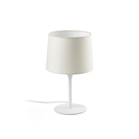 Conga Table Lamp Round Tapered White E27