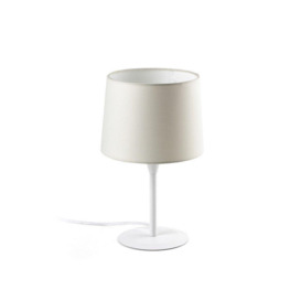 Conga Table Lamp Round Tapered White E27