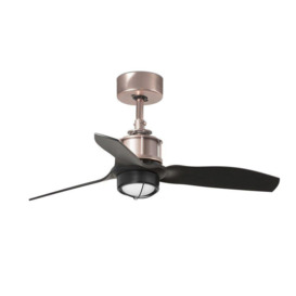 Just LED Copper Black Ceiling Fan 81cm Smart Remote Included 3000K
