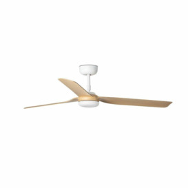 Punt White Light Wood Ceiling Fan With DC Motor Smart