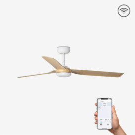 Punt White Light Wood Ceiling Fan With DC Motor Smart - thumbnail 2