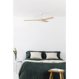 Heywood Medium White Light Wood Ceiling Fan With DC Motor 6 Speed - thumbnail 2