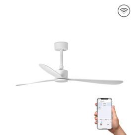 Amelia Large White Ceiling Fan Smart 6 Speed