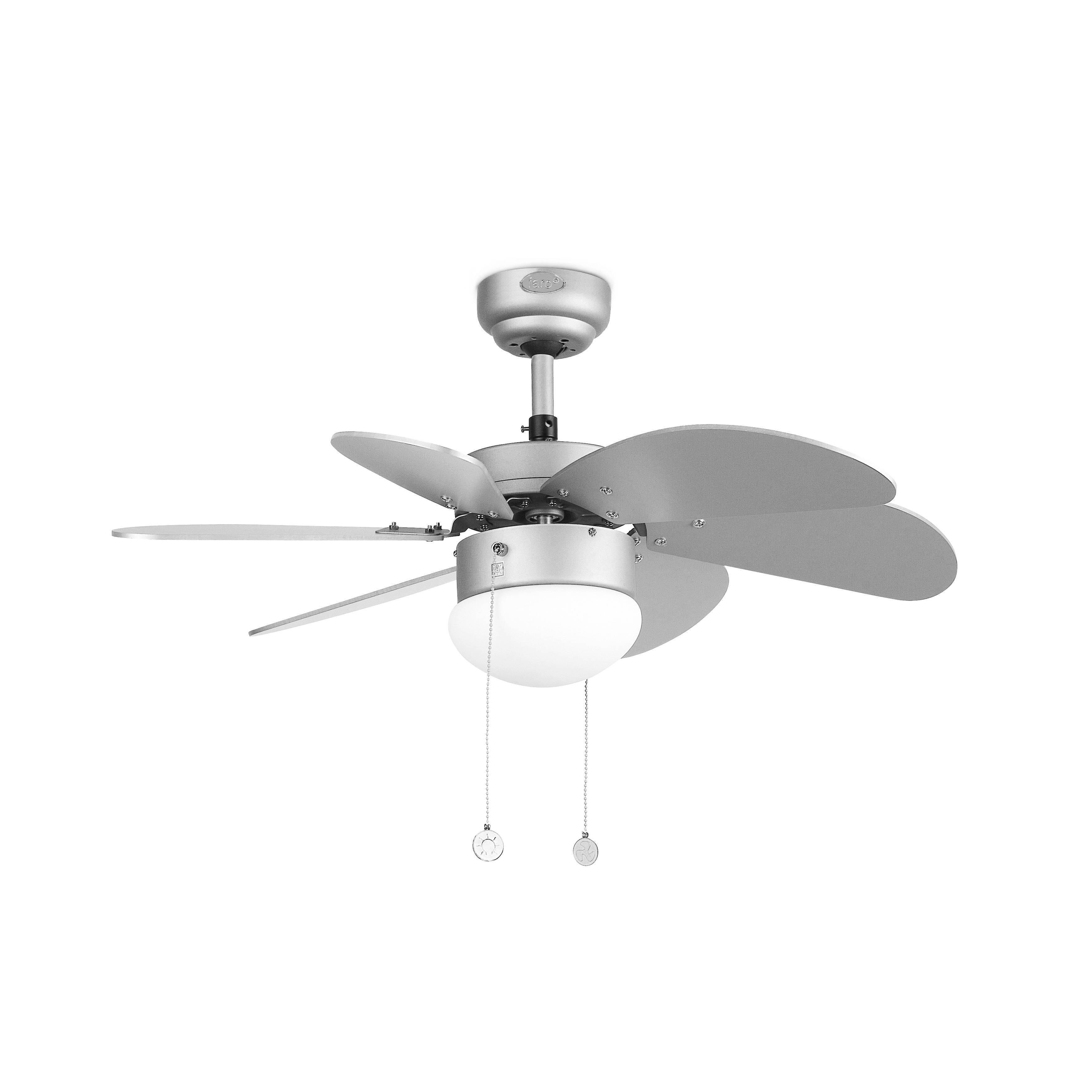 Palao 1 Light Small Ceiling Fan Grey with Light E14 - image 1