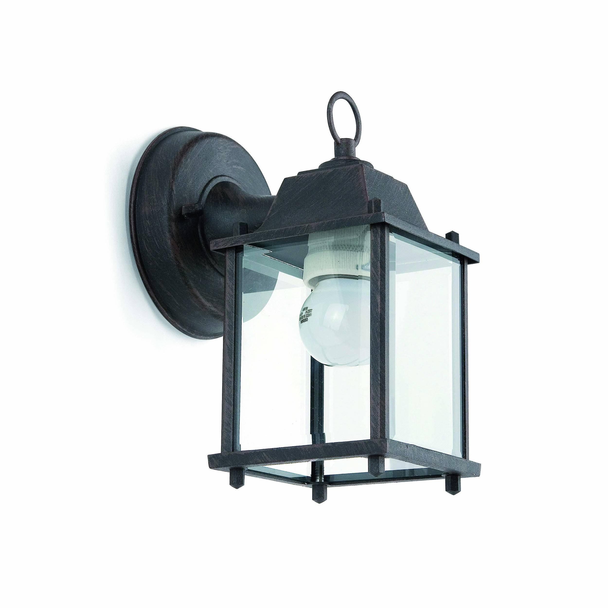 Dado 1 Light Outdoor Wall Lantern Rust Brown E27 - image 1