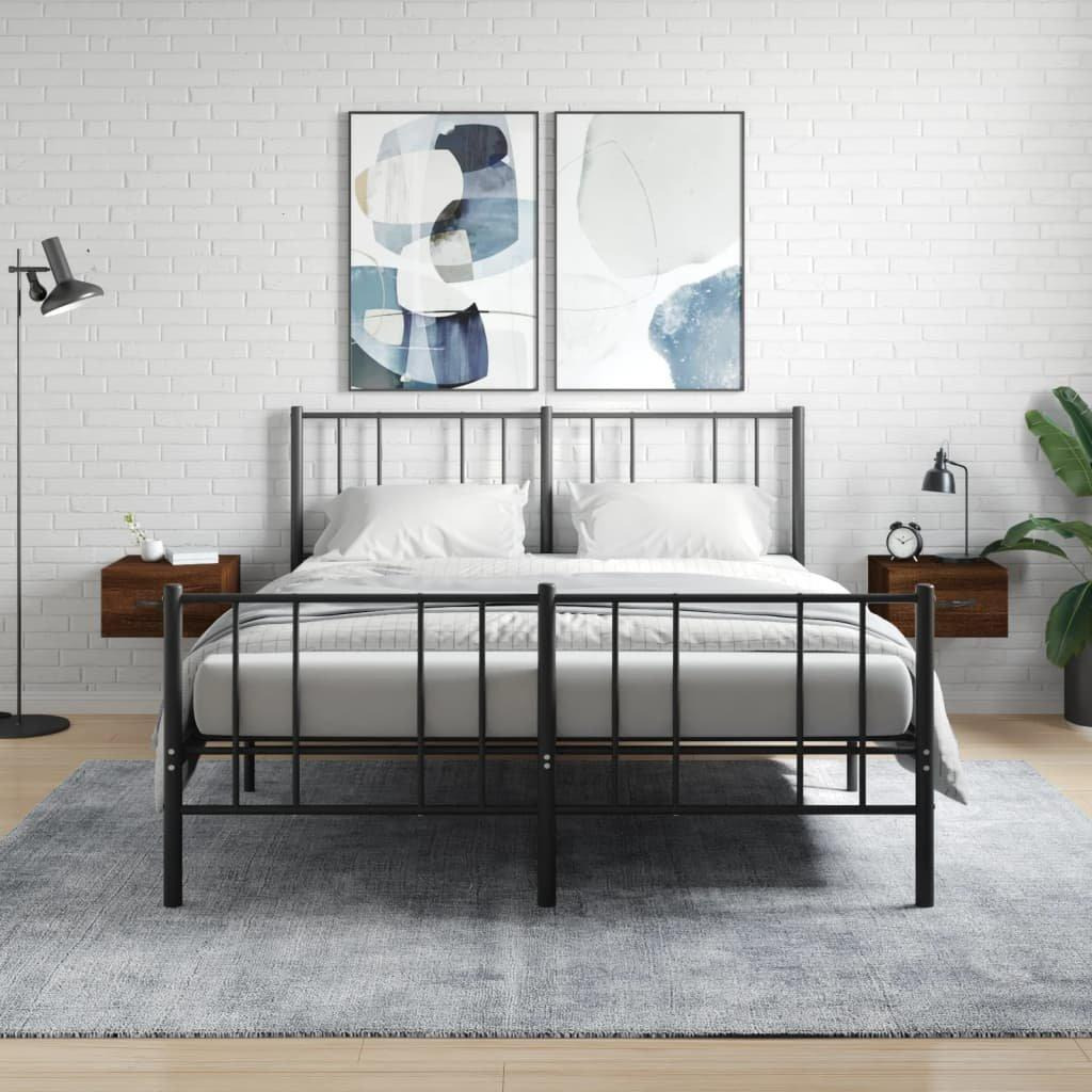 Wall-mounted Bedside Cabinets 2 pcs Brown Oak 35x35x20 cm - image 1