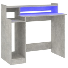 Desk with LED Lights Concrete grey 97x45x90 cm Engineered Wood - thumbnail 2