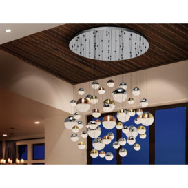 Sphere Dimmable 55 Light Integrated LED Light Pendant Light Cluster Drop Chrome Copper Brass Bluetooth control